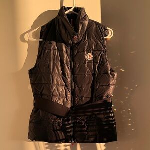 Moncler Black Quilted Vest with Logo size small (class 1)
